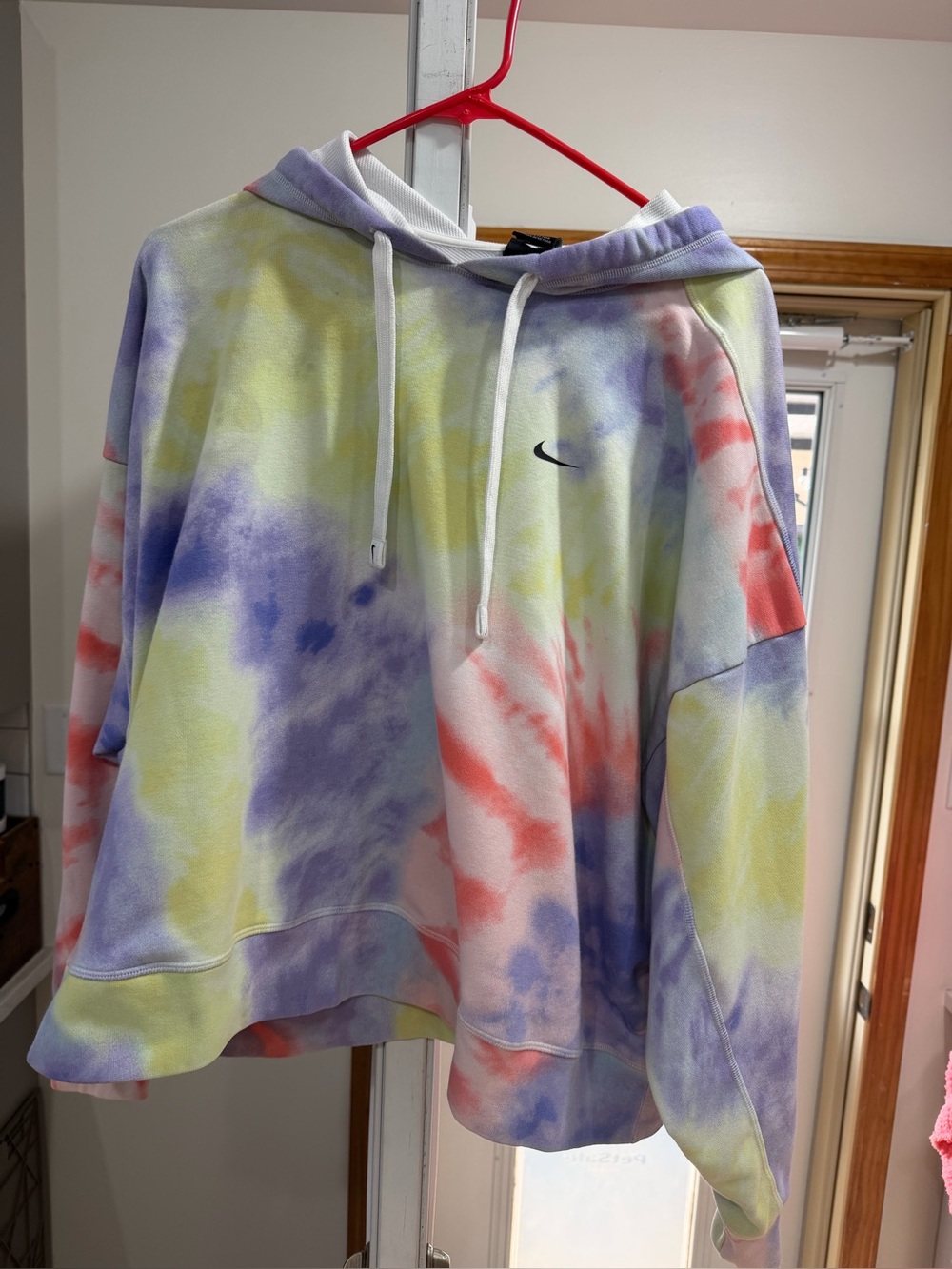 Nike Pastel Tie-Dye Hoodie in Lavender, Yellow & Coral